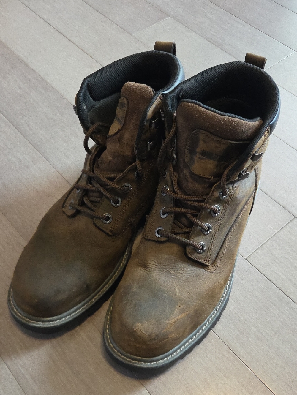 Wolverine Steel Toe Brown Leather Lace-Up Work Boots